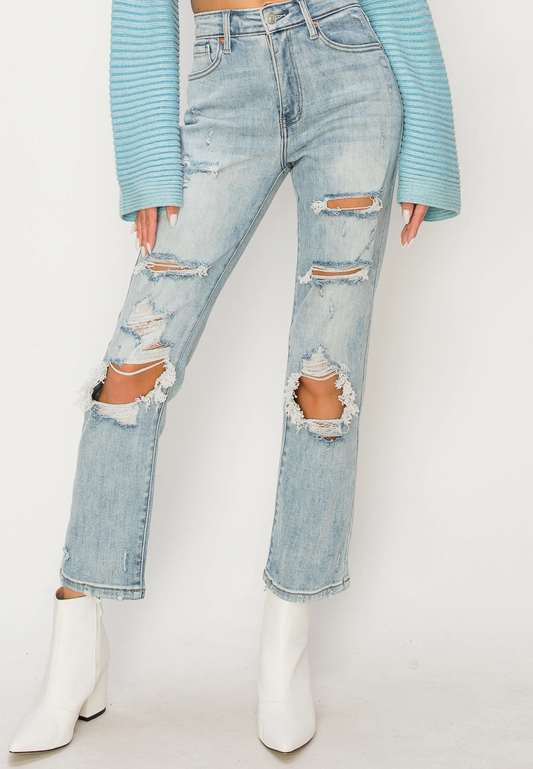 High Rise Distressed Jeans